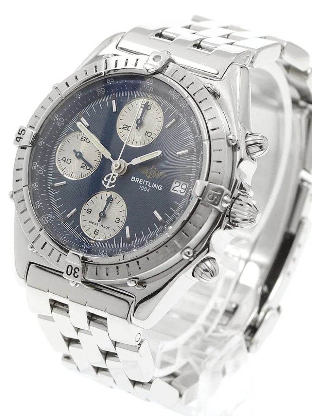 BREITLING Chronomat A13047 Date Navy Dial Automatic Men's Watch_969068